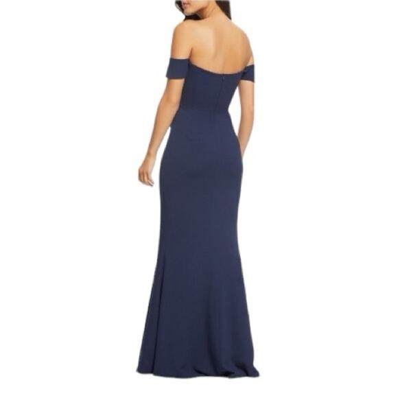 Dress the Population Off the Shoulder Gown Blue XL $264 Retail - Picture 3 of 7